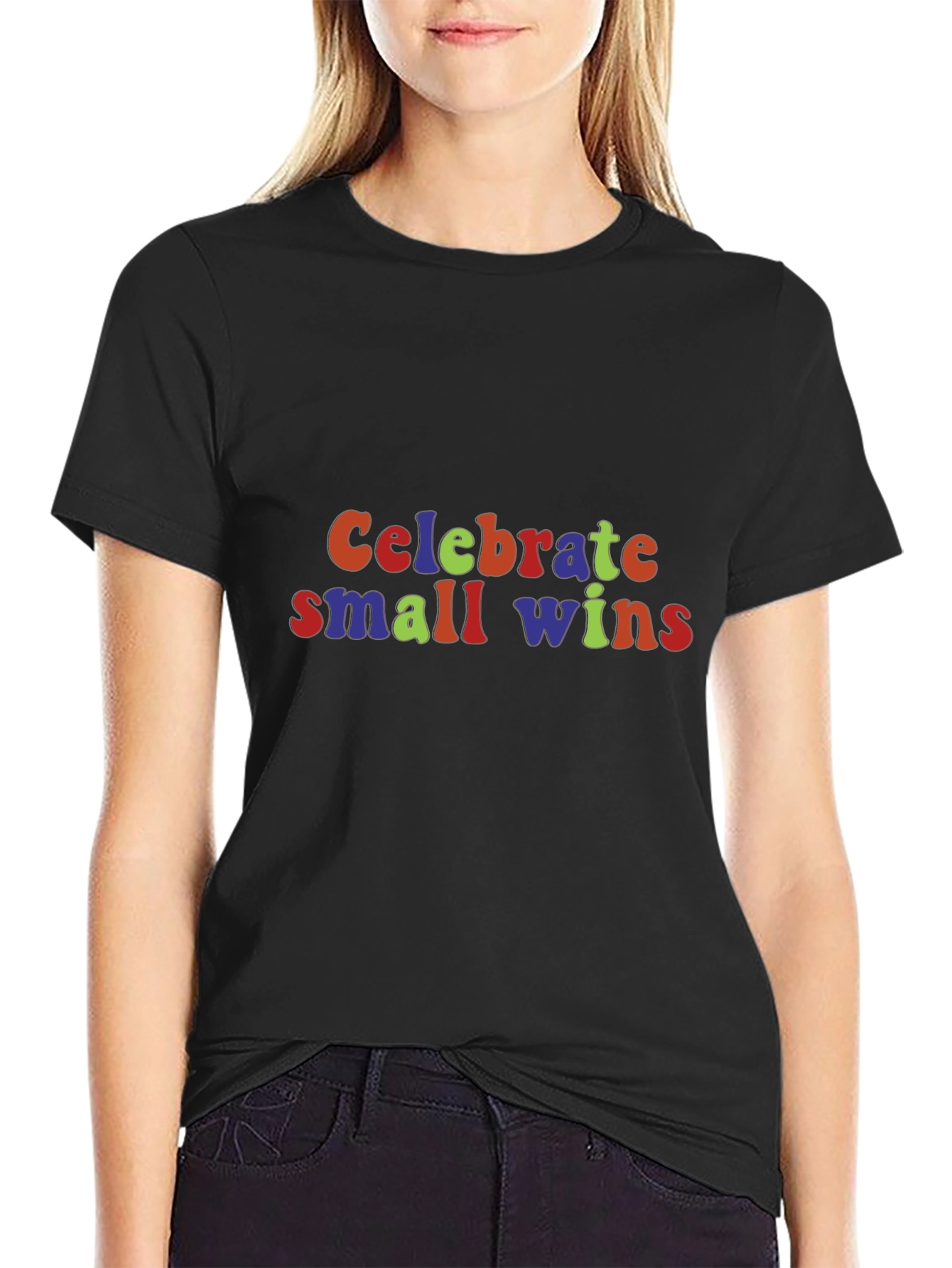 Celebrate Small Wins Graphic Tee - Black