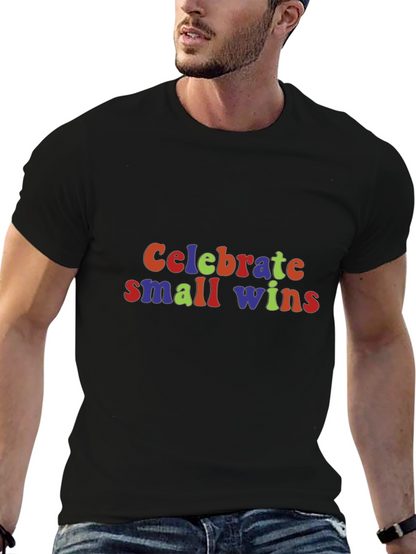 Celebrate Small Wins Graphic Tee - Black