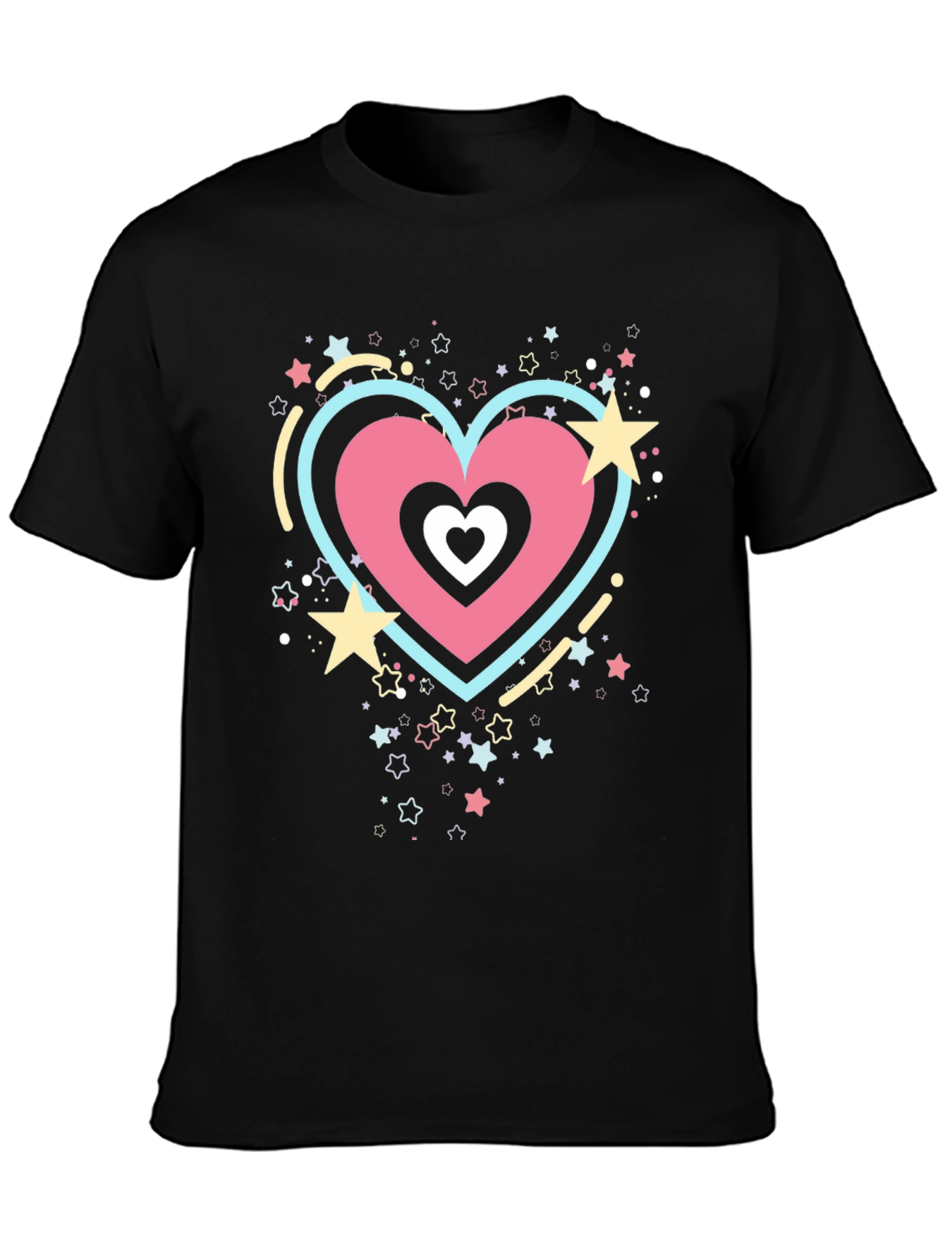 Heart & Stars Graphic Tee - Trendy Casual Style