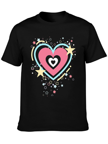Heart & Stars Graphic Tee - Trendy Casual Style