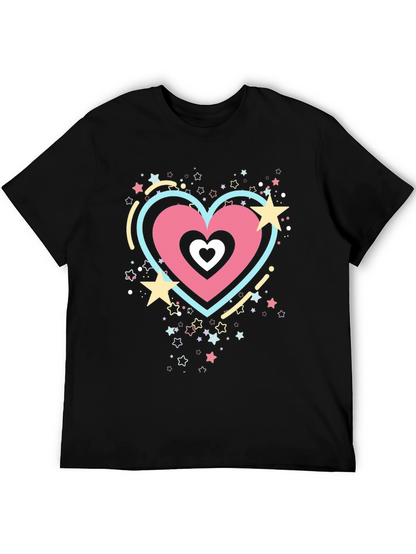 Heart & Stars Graphic Tee - Trendy Casual Style