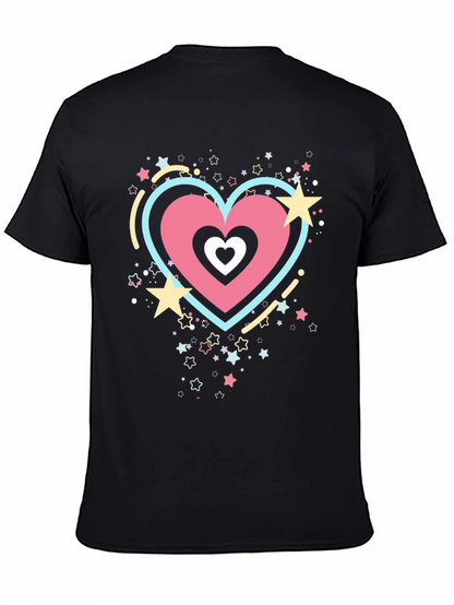 Heart & Stars Graphic Tee - Trendy Casual Style