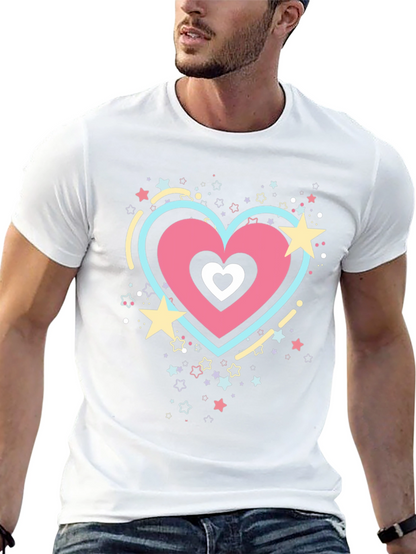 Heart & Stars Graphic Tee - Trendy Casual Style