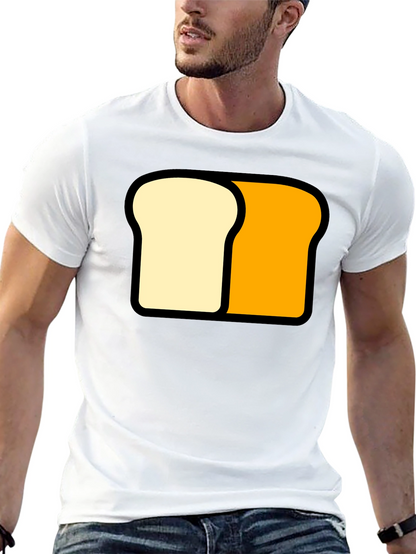 Funny Sliced Bread Graphic Tee - Black Cotton T-Shirt