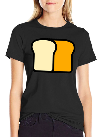 Funny Sliced Bread Graphic Tee - Black Cotton T-Shirt