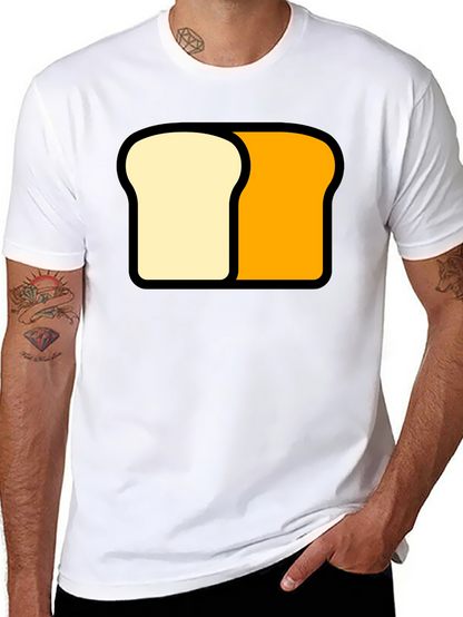 Funny Sliced Bread Graphic Tee - Black Cotton T-Shirt