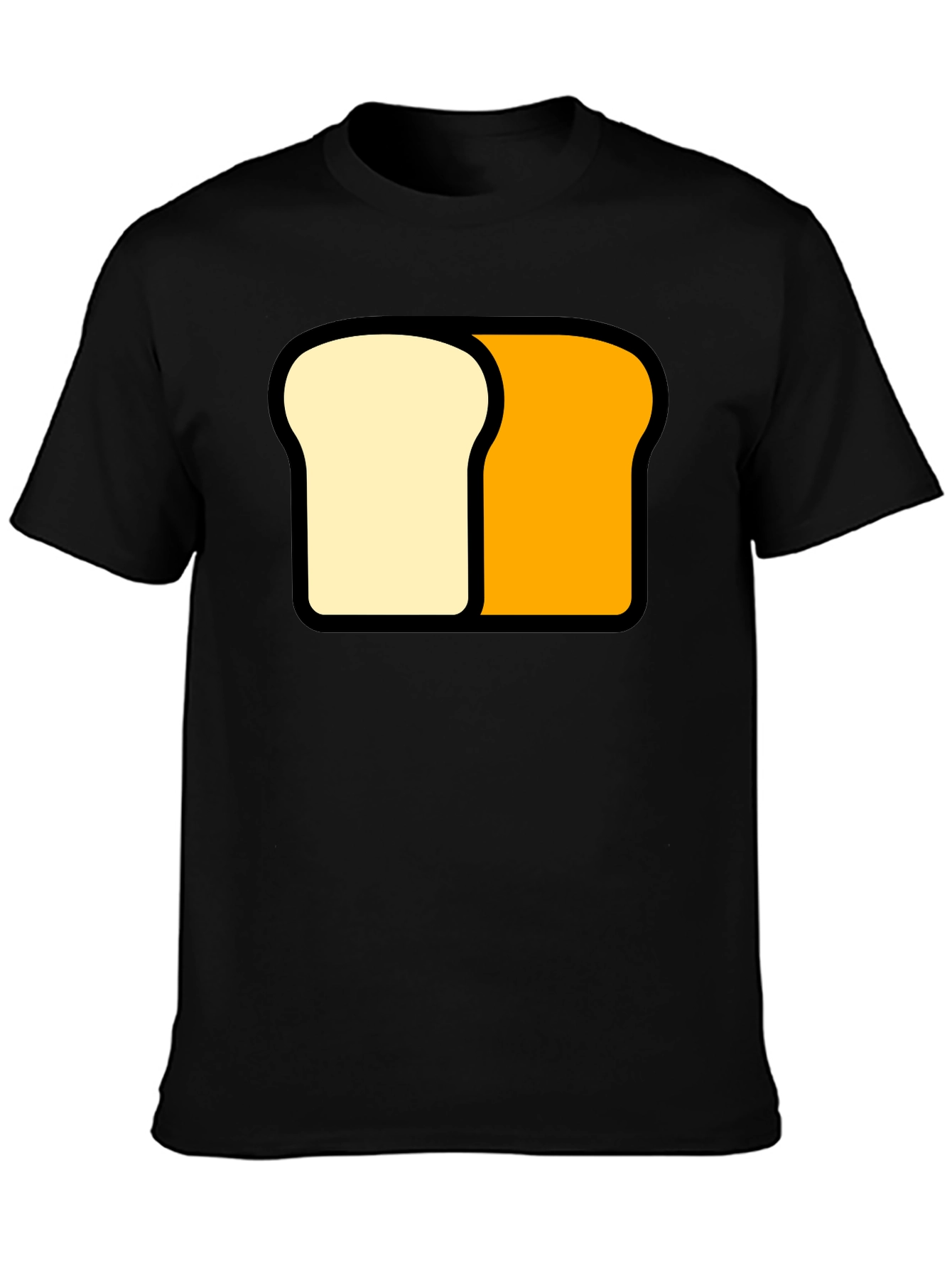 Funny Sliced Bread Graphic Tee - Black Cotton T-Shirt