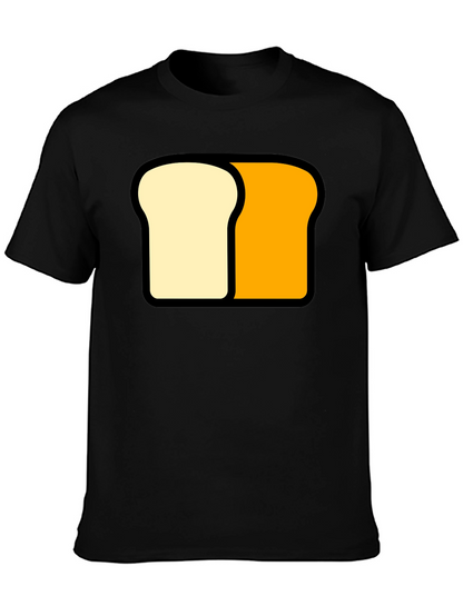 Funny Sliced Bread Graphic Tee - Black Cotton T-Shirt
