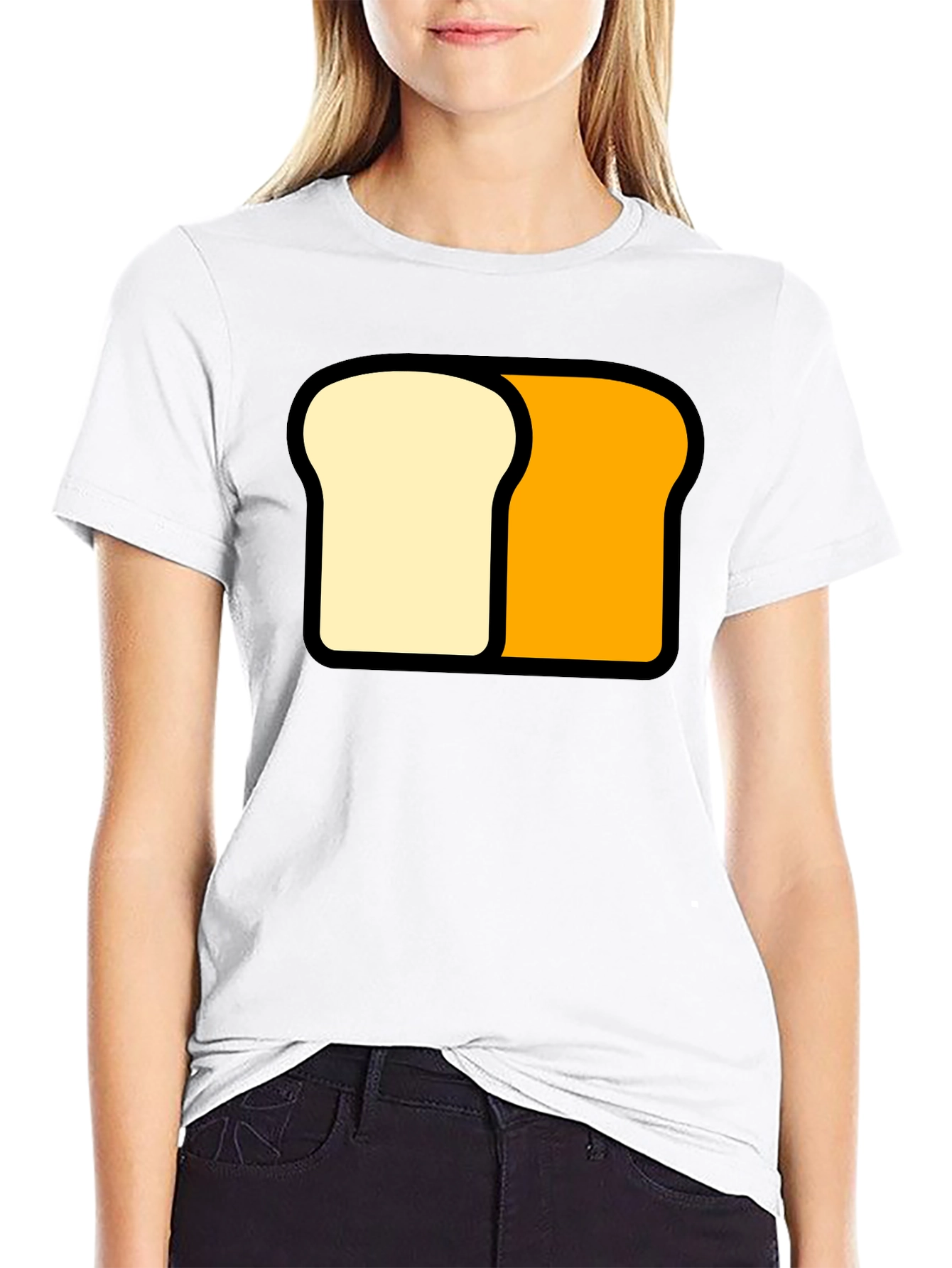 Funny Sliced Bread Graphic Tee - Black Cotton T-Shirt