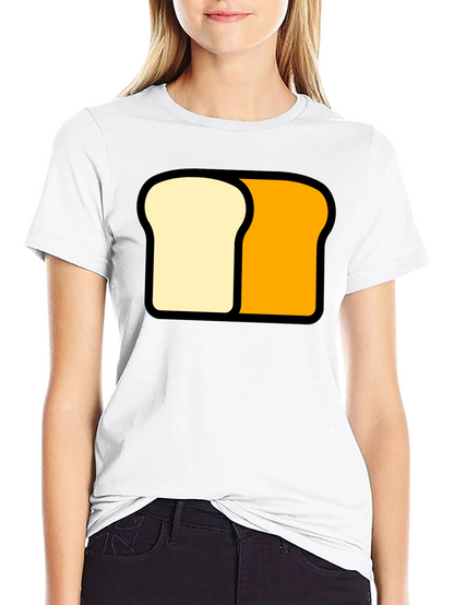 Funny Sliced Bread Graphic Tee - Black Cotton T-Shirt