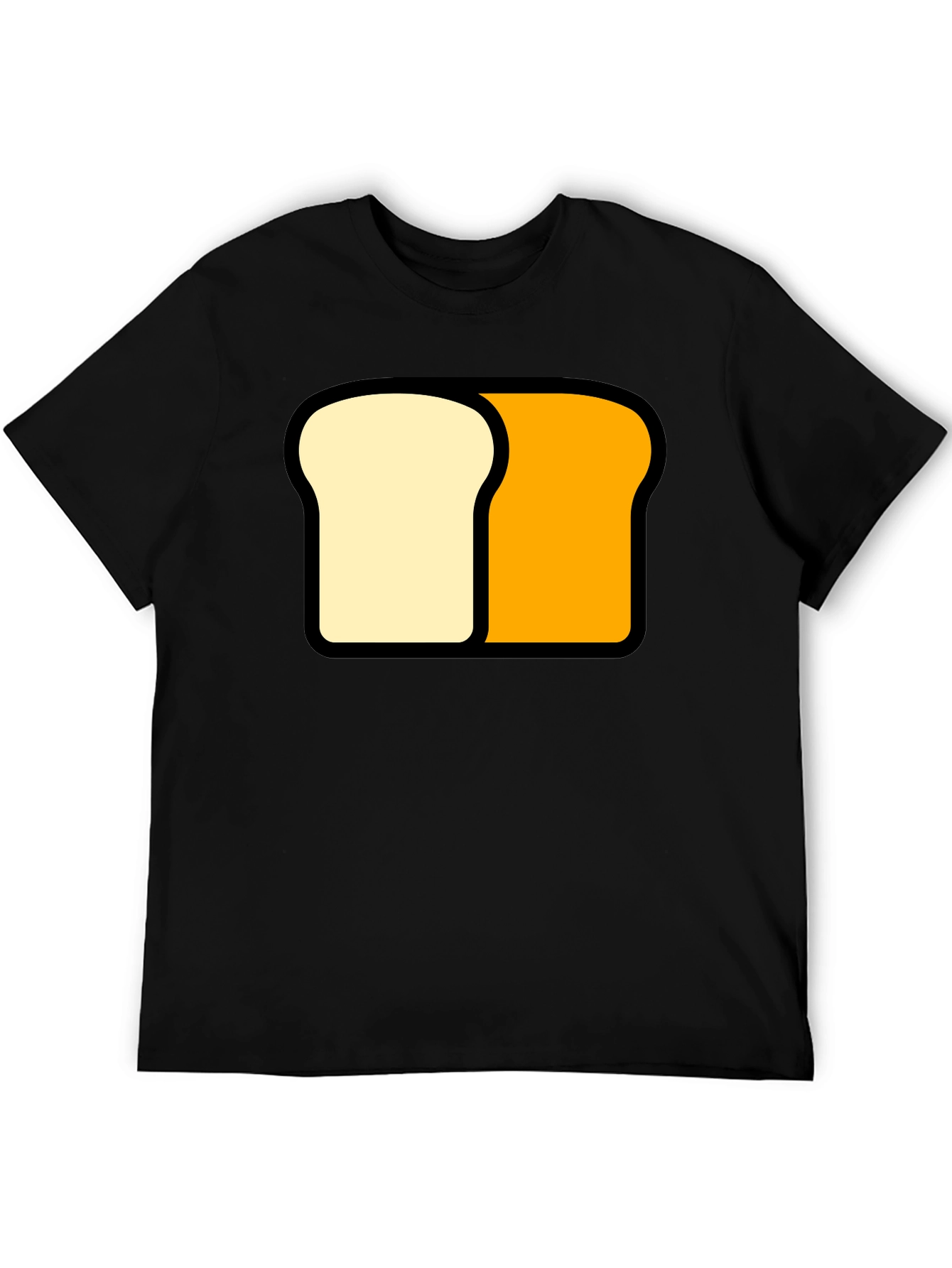 Funny Sliced Bread Graphic Tee - Black Cotton T-Shirt