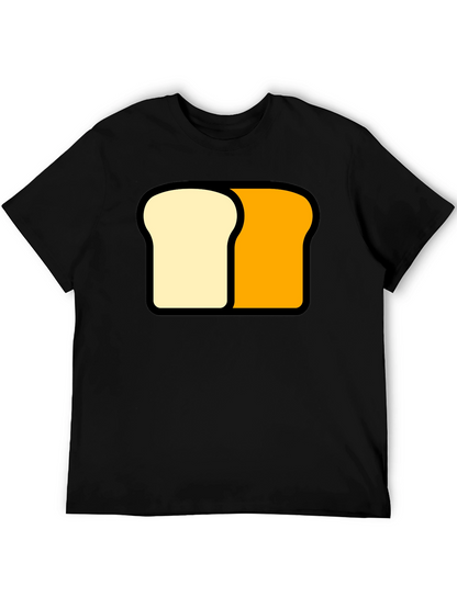 Funny Sliced Bread Graphic Tee - Black Cotton T-Shirt