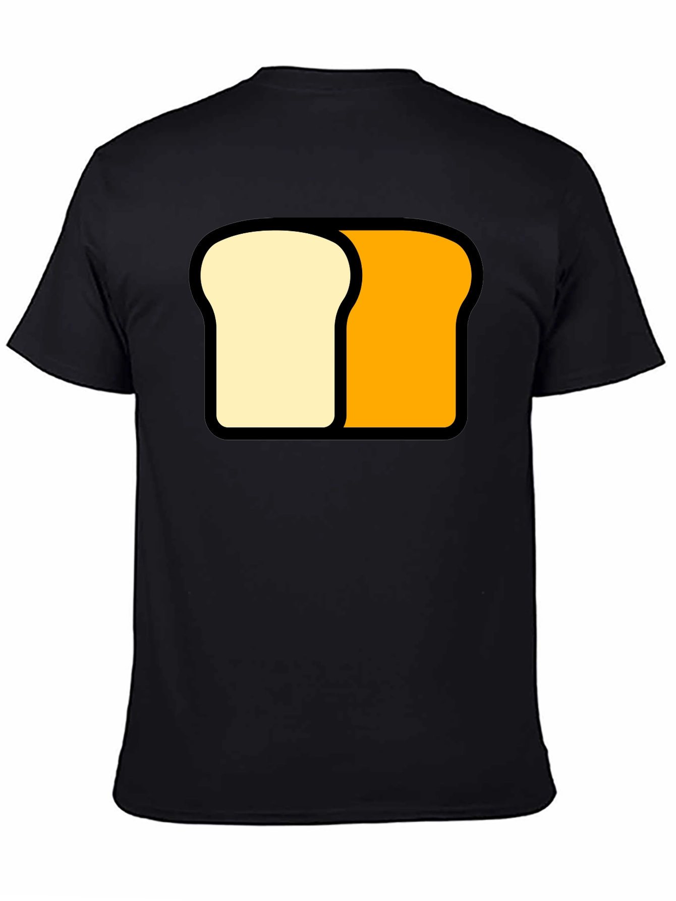 Funny Sliced Bread Graphic Tee - Black Cotton T-Shirt