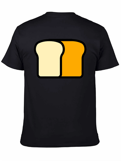 Funny Sliced Bread Graphic Tee - Black Cotton T-Shirt