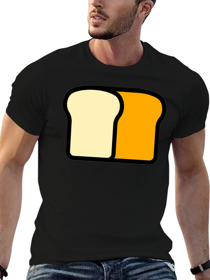 Funny Sliced Bread Graphic Tee - Black Cotton T-Shirt