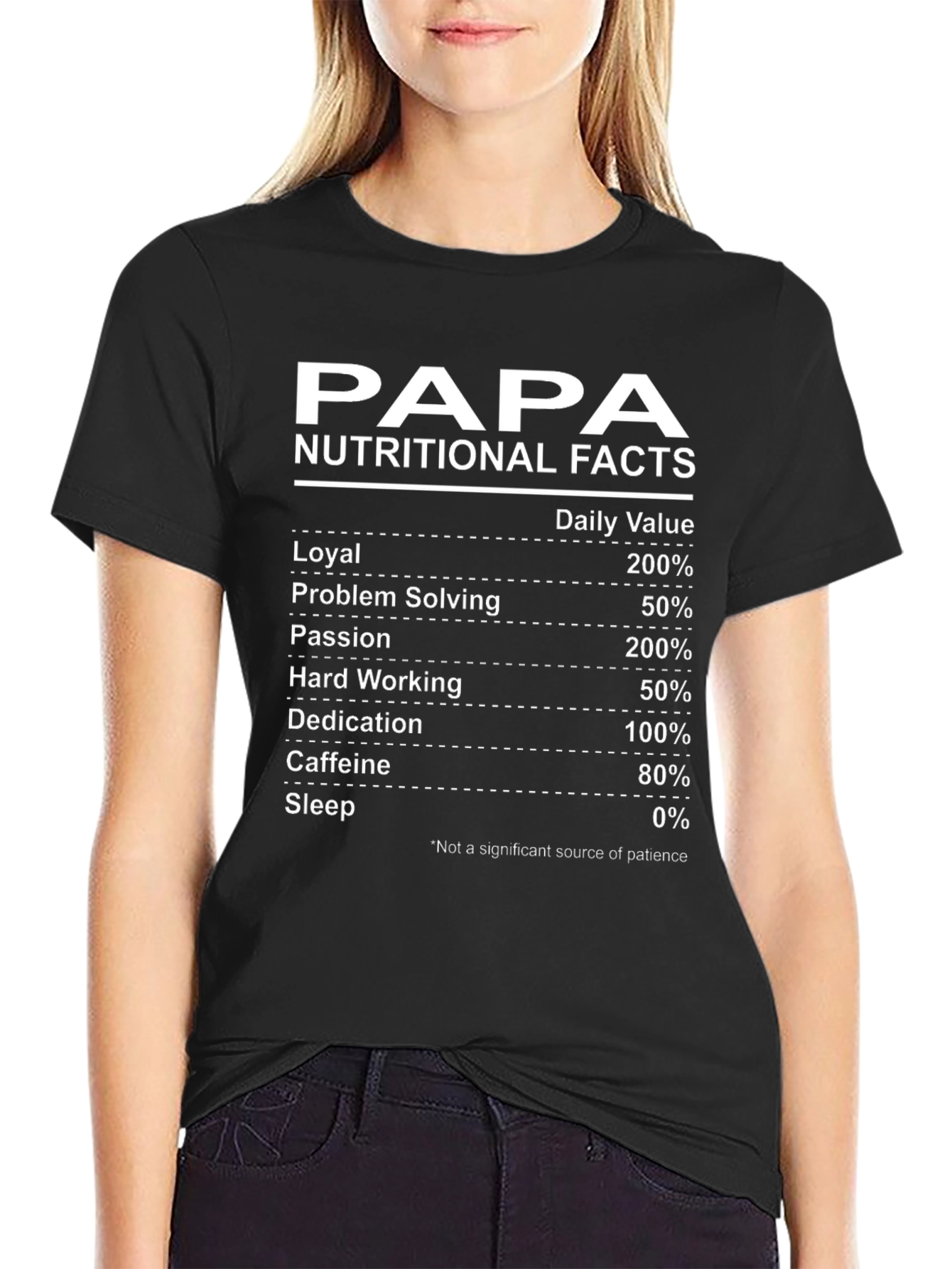 Papa Nutritional Facts Graphic Tee - Black