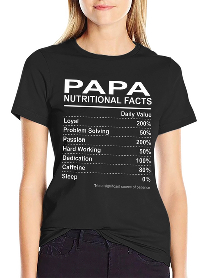 Papa Nutritional Facts Graphic Tee - Black