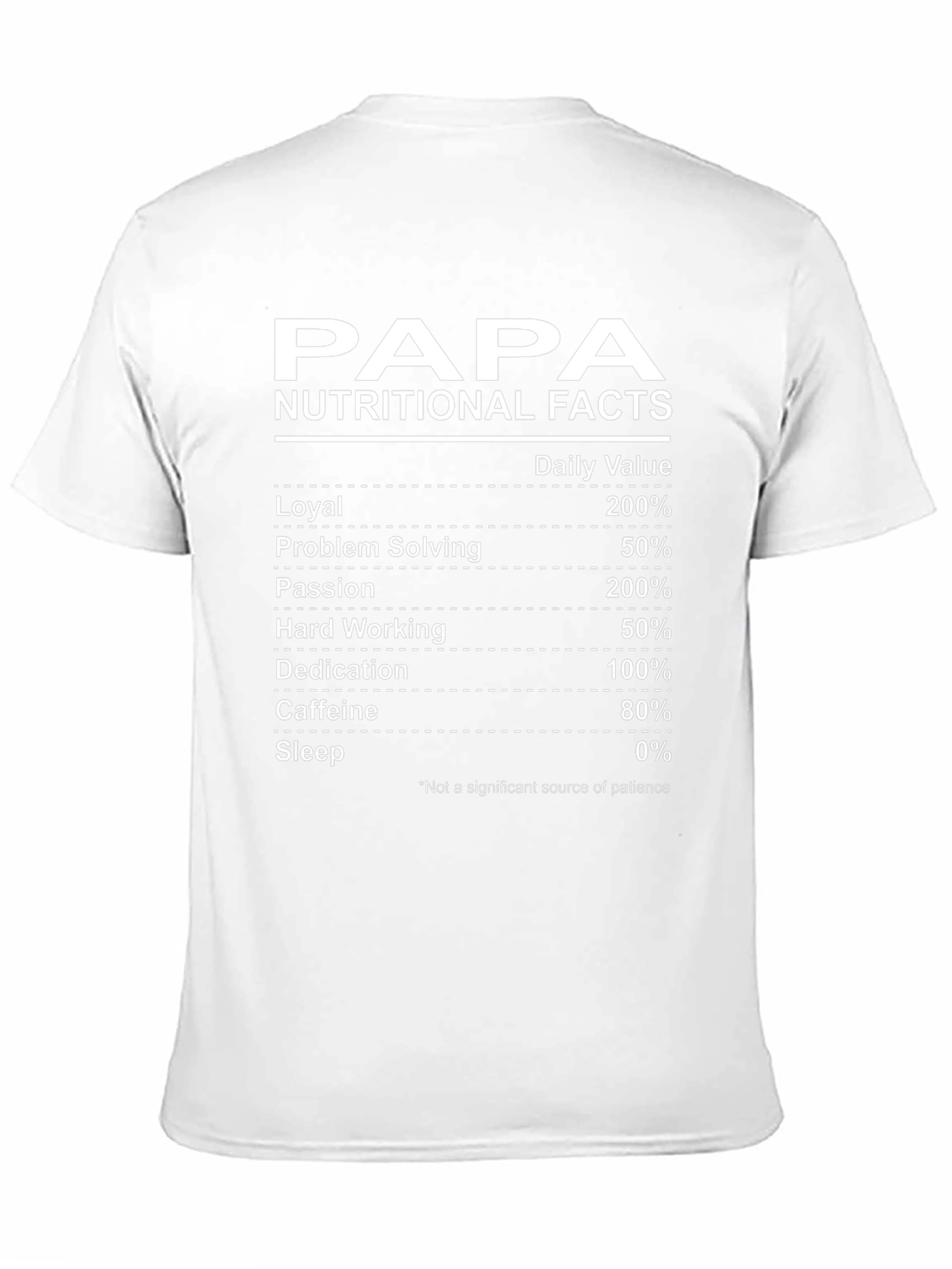 Papa Nutritional Facts Graphic Tee - Black