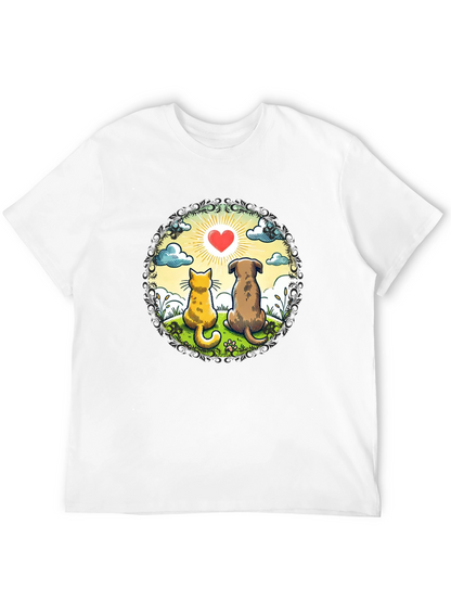 Heartwarming Cat & Dog Love T-Shirt