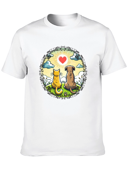 Heartwarming Cat & Dog Love T-Shirt