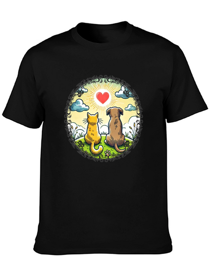 Heartwarming Cat & Dog Love T-Shirt