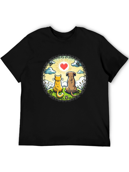 Heartwarming Cat & Dog Love T-Shirt