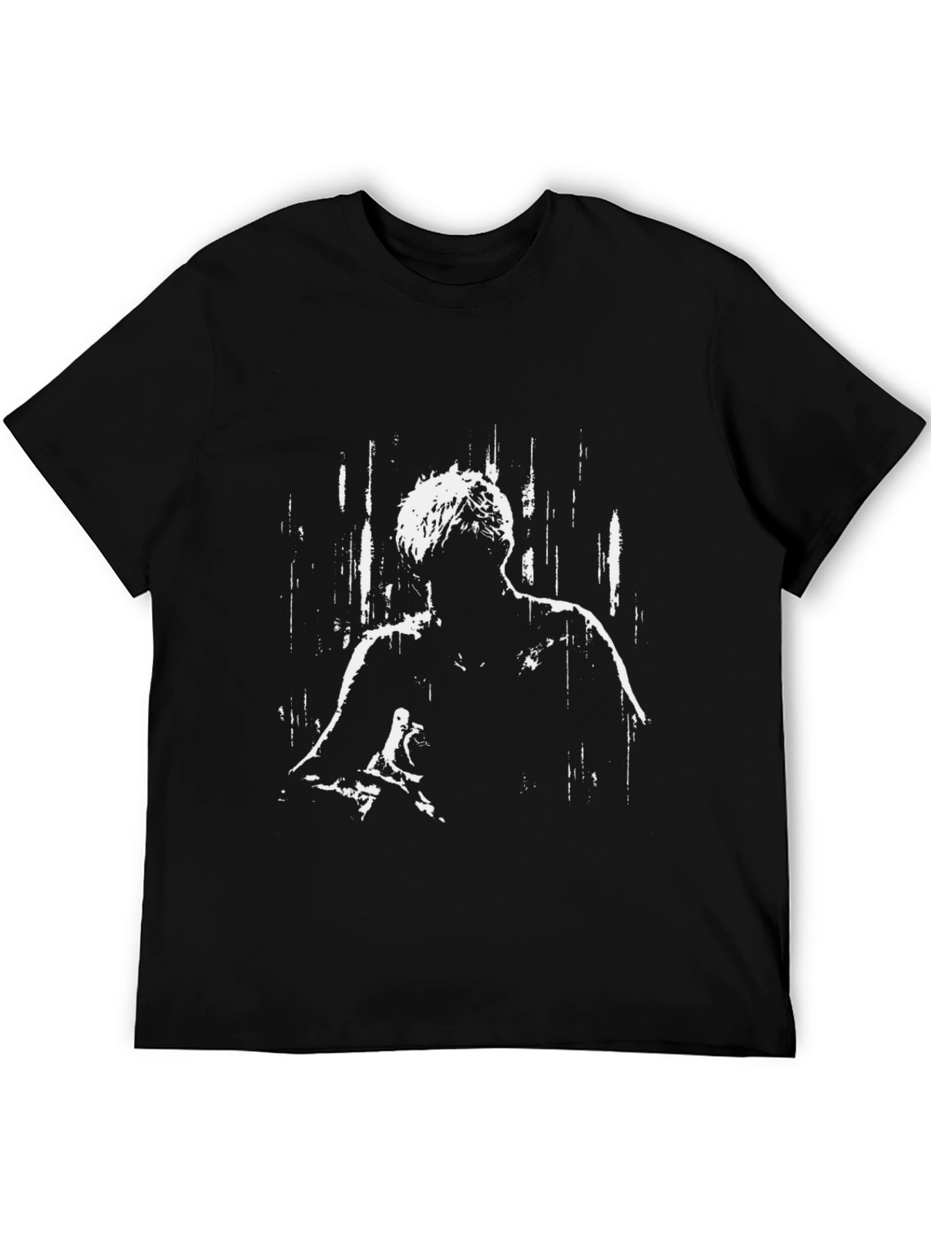 Abstract Figure Graphic Black T-Shirt