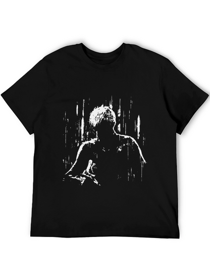 Abstract Figure Graphic Black T-Shirt