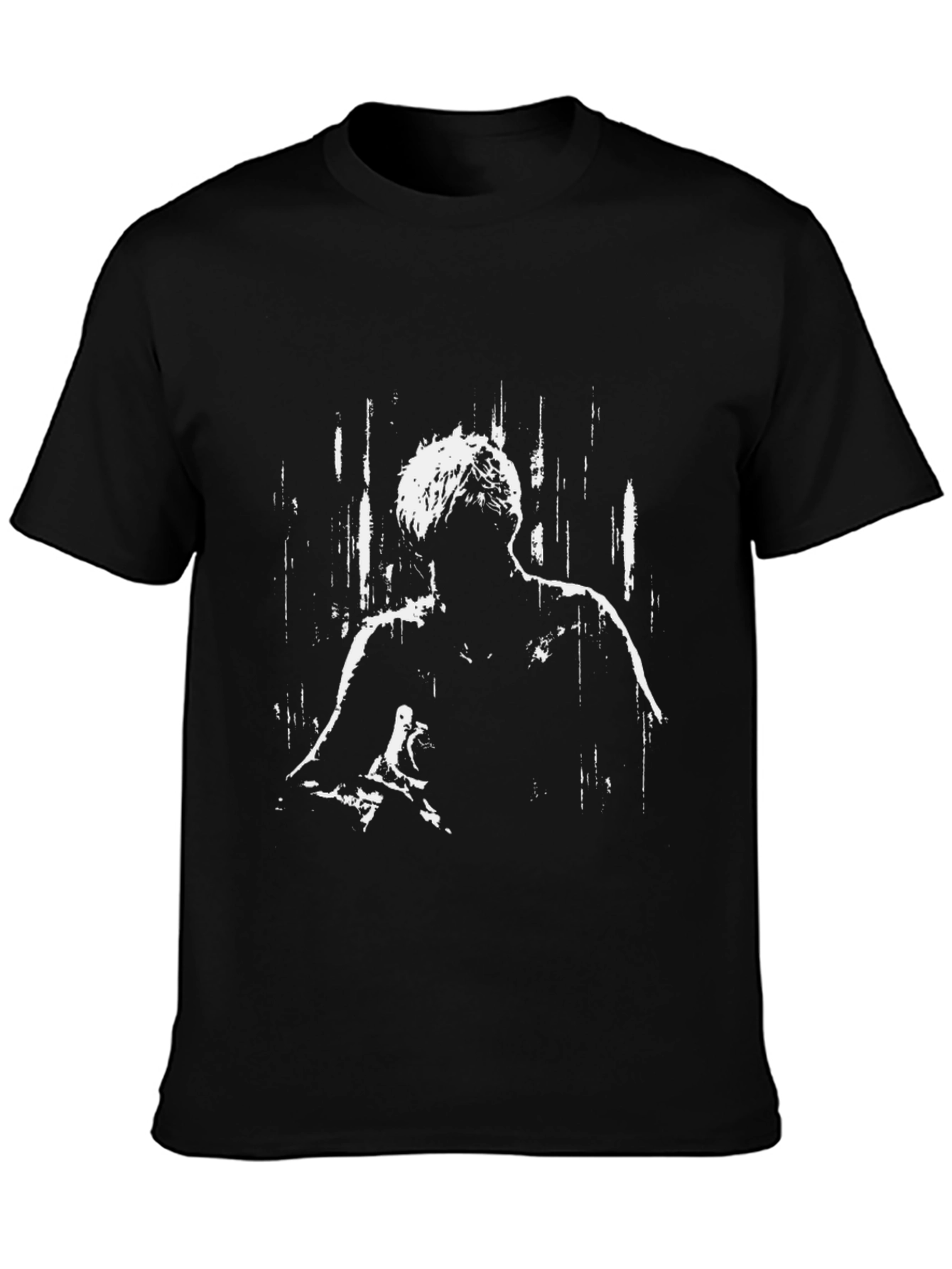 Abstract Figure Graphic Black T-Shirt