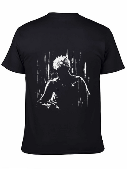 Abstract Figure Graphic Black T-Shirt