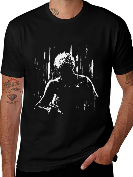 Abstract Figure Graphic Black T-Shirt