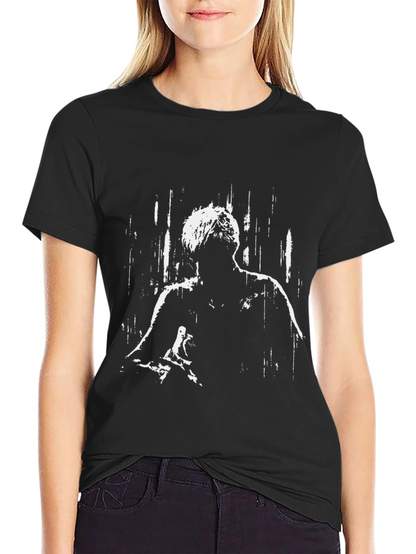 Abstract Figure Graphic Black T-Shirt