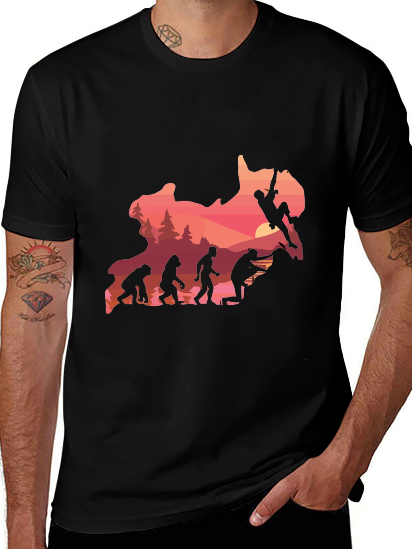 Evolution Climbing T-Shirt - Black Graphic Tee