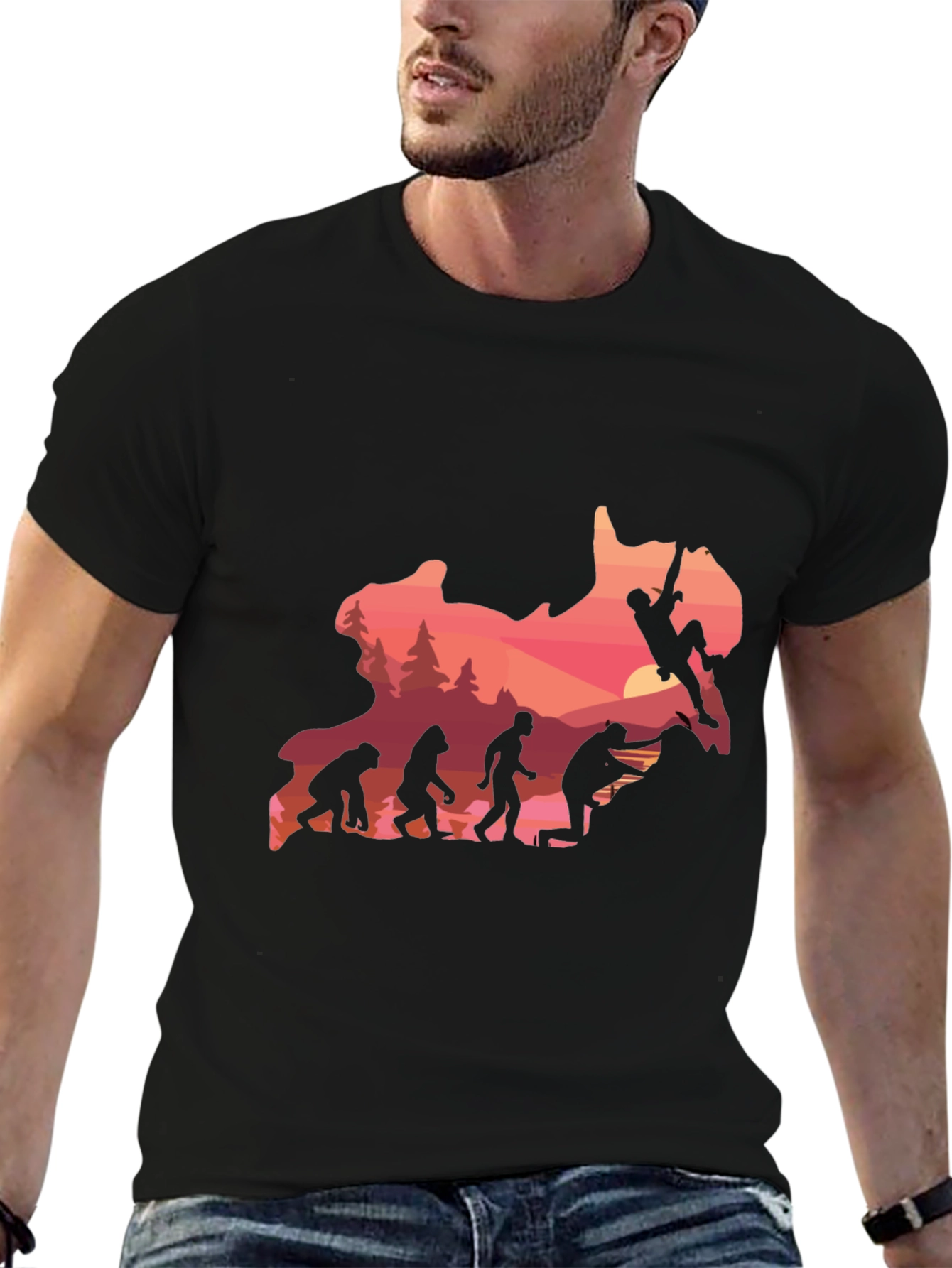 Evolution Climbing T-Shirt - Black Graphic Tee
