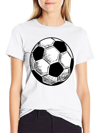 Soccer Ball Graphic T-Shirt - Black Cotton Tee