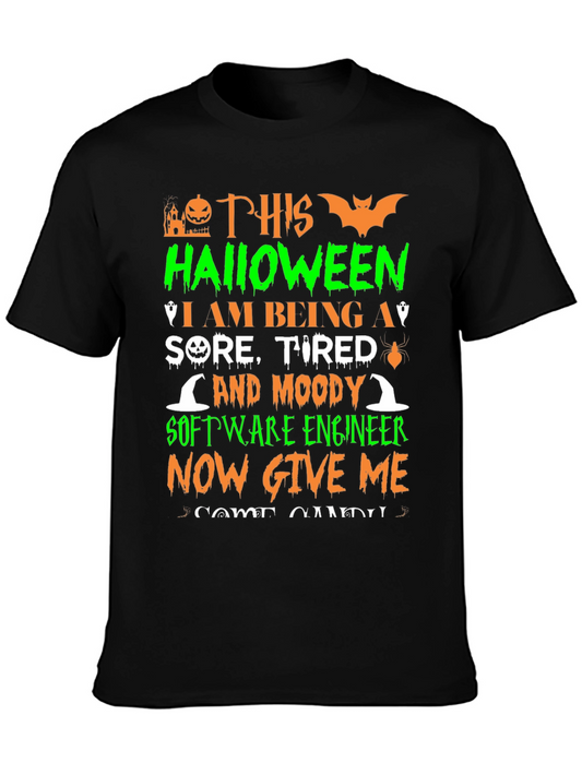 Halloween Software Engineer T-Shirt - Sore Tired & Moody