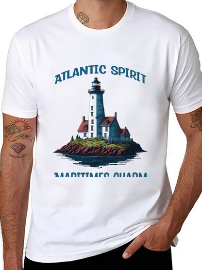 Atlantic Spirit Lighthouse Graphic T-Shirt