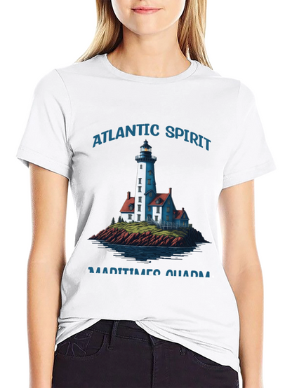 Atlantic Spirit Lighthouse Graphic T-Shirt