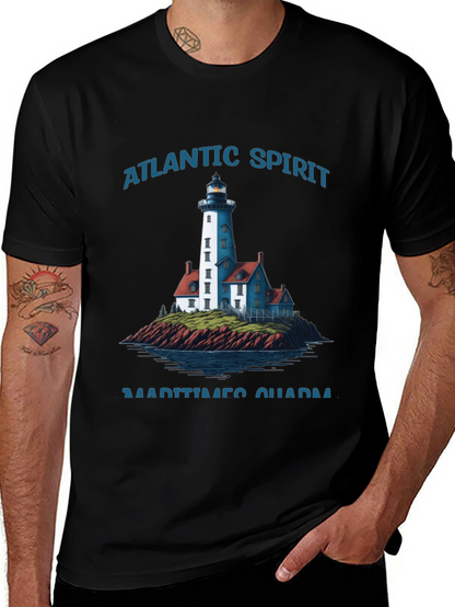 Atlantic Spirit Lighthouse Graphic T-Shirt