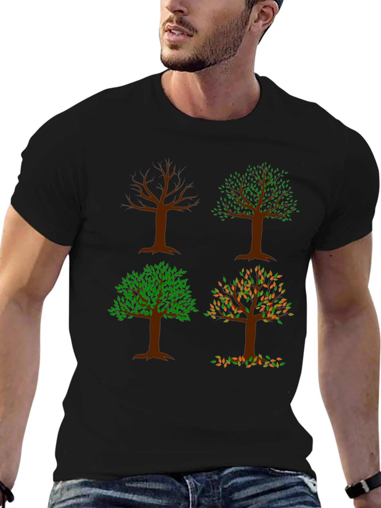 Four Seasons Tree Graphic Tee - Nature Lovers Shirt