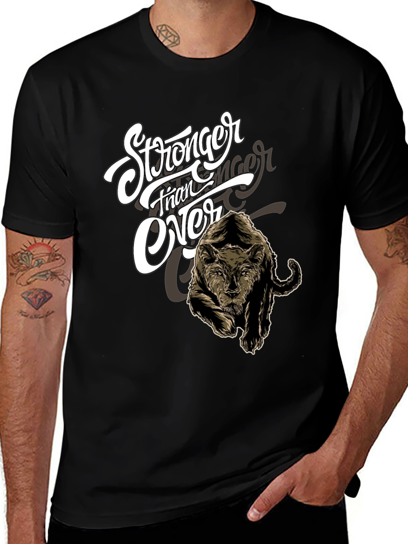 Stronger Than Ever Black Graphic Tee