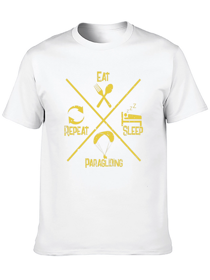 Eat Sleep Paragliding Repeat Black T-Shirt
