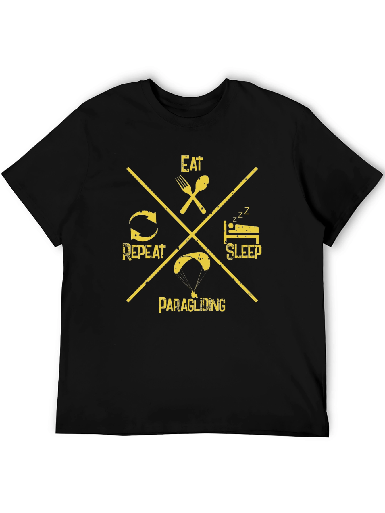 Eat Sleep Paragliding Repeat Black T-Shirt
