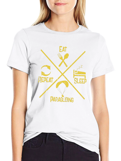 Eat Sleep Paragliding Repeat Black T-Shirt