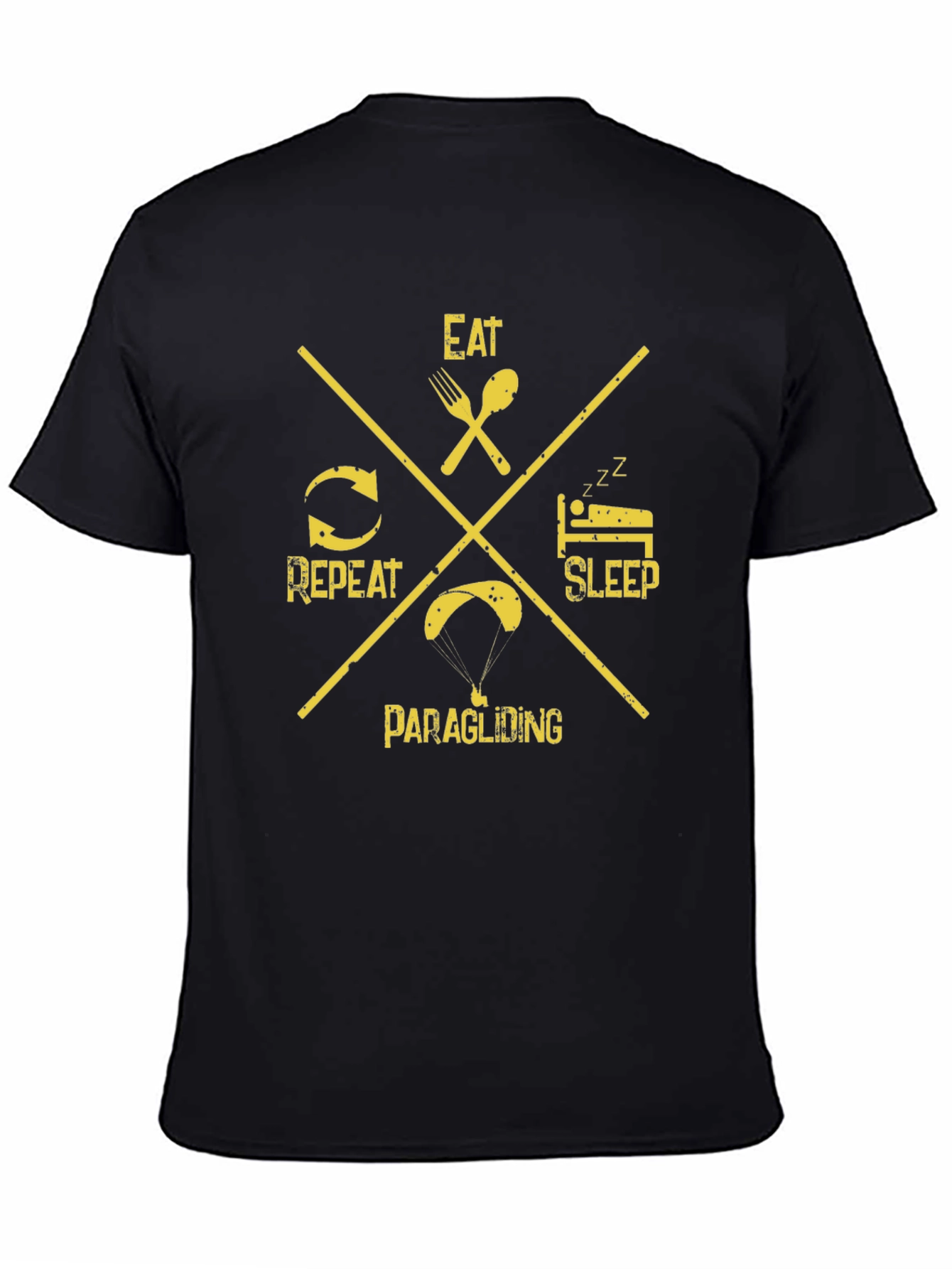 Eat Sleep Paragliding Repeat Black T-Shirt