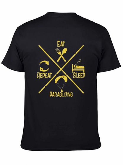 Eat Sleep Paragliding Repeat Black T-Shirt