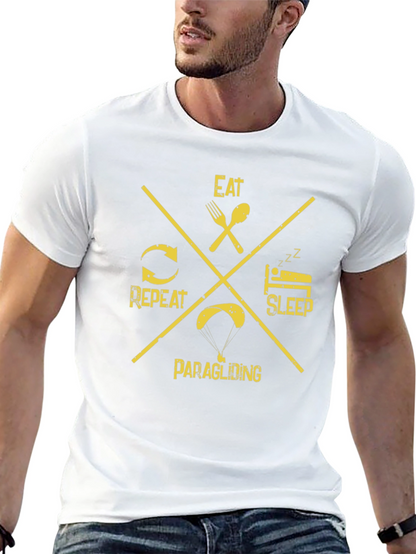 Eat Sleep Paragliding Repeat Black T-Shirt