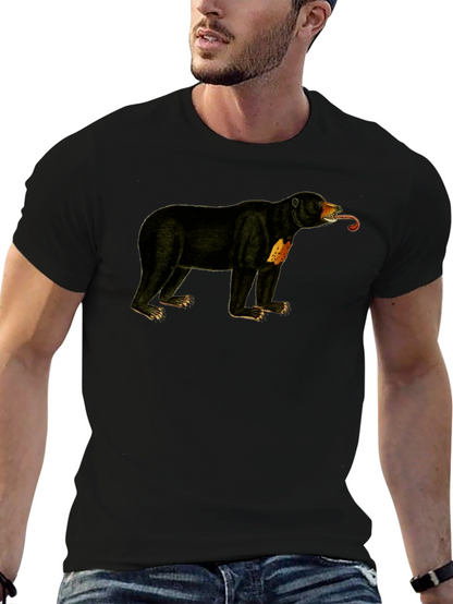 Sun Bear T-Shirt - Black Crew Neck Tee