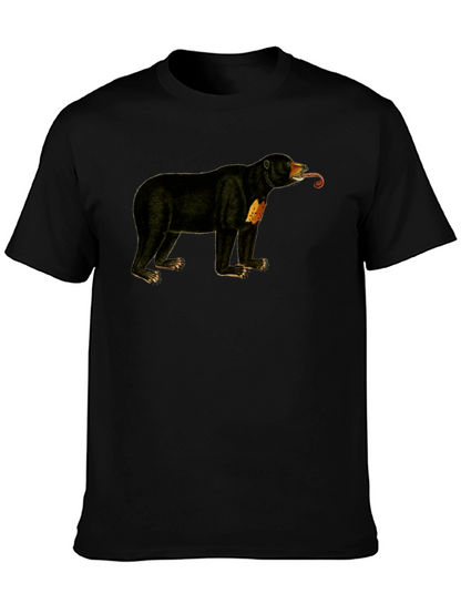 Sun Bear T-Shirt - Black Crew Neck Tee