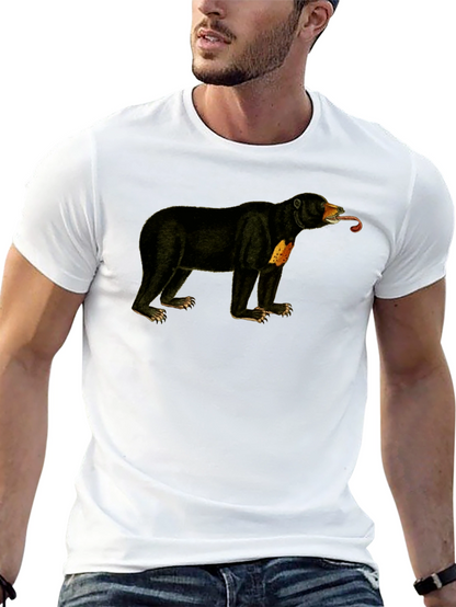 Sun Bear T-Shirt - Black Crew Neck Tee
